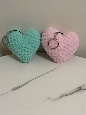 Plush Crochet Heart Bag Charm